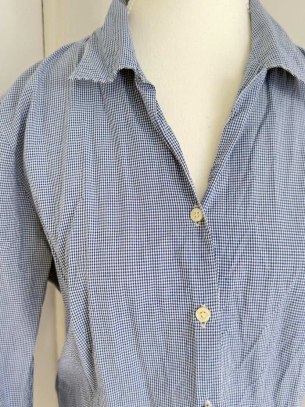 GAP Blue Micro-Check Button-Down Shirt - Picture 4 of 4